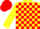 Silk - Yellow and red blocks, yellow sleeves, red cap