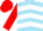 Silk - Sky blue, white chevrons, red sleeves, red cap