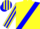 Silk - Yellow, blue sash 'dj', yellow sleeves, blue stripes