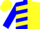Silk - Blue and yellow halves, yellow chevrons on blue sleeves, yellow cap