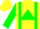 Silk - Yellow, green triangle, green braces on sleeves, yellow cap