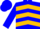 Silk - Blue, gold 'pbm', gold chevrons on blue sleeves, blue cap