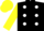 Silk - Black, white spots, yellow sleeves and cap, black peak