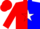 Silk - Red and blue halves, red 'tlj' on white star