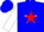 Silk - Blue, white star on red triangle, white sleeves