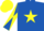 Silk - Royal blue, yellow star, diabolo on sleeves, yellow cap