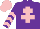 Silk - Purple, pink cross of lorraine, chevrons on sleeves, pink cap
