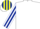 Silk - White, white, dark blue striped sleeves, yellow, dark blue striped cap