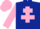Silk - Dark blue, pink cross of lorraine, pink sleeves, pink cap