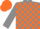 Silk - Gray, orange blocks, orange band on sleeves, orange cap