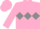Silk - Pink, grey triple diamond, pink sleeves, pink cap