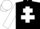 Silk - Black body, white cross of lorraine, white arms, black hooped, white cap, black hooped
