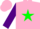 Silk - Pink, green star, purple sleeves