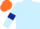 Silk - Light blue body, light blue arms, dark blue armlets, orange cap