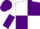 Silk - White body, purple quartered, white arms, purple halved, purple cap