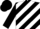 Silk - black, white diagonal stripes