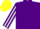 Silk - purple, white stars, striped sleeves, purple stars on yellow cap