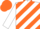 Silk - white, blue and orange diagonal stripes,  orange cap