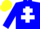 Silk - blue, white cross of lorraine, yellow cap