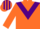 Silk - orange, purple chevron, orange sleeves, orange cap, purple stripes