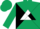 Silk - Dark green, white triangle, black diabolo on dark green sleeves, Dark green cap