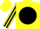 Silk - Yellow body, black disc, yellow arms, black striped, yellow cap