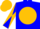 Silk - Midnight blue, gold ball, blue emblem, blue and gold diagonal quartered sleeves, blue and gold cap