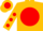 Silk - Gold, gold 'g' on red ball,  red dots on sleeves