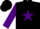 Silk - Black, purple star, purple sleeves