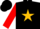Silk - Black, gold star, red sleeves