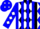 Silk - Blue & black panels, white' hg', 3 white 'aces' white emblem, white diamonds
