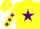 Silk - Yellow, purple star, purple stars on sleeves, yellow cap