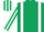 Silk - Dark green, white braces, white and dark green striped sleeves and cap