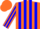 Silk - Orange body, blue striped, orange arms, blue striped, orange cap