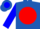 Silk - Royal blue, blue 'gs' on red ball, blue sleeves