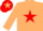 Silk - Beige, red star, red cap, beige star