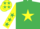 Silk - Emerald Green, Yellow star, Yellow sleeves, Emerald Green stars and stars on cap
