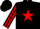 Silk - Black, red star stripe on sleeves, black cap