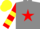 Silk - Grey, Red star, Red and Yellow hooped sleeves, Yellow cap