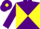 Silk - Purple, yellow diabolo, purple sleeves, purple cap, yellow diamond
