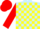 Silk - Light blue, yellow checked, red sleeves, red cap