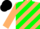 Silk - Beige, green diagonal stripes, black cap