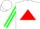 Silk - White, red triangle, white and green striped sleeves, white cap