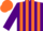 Silk - Purple, orange vertical stripes, orange cap