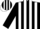 Silk - Black and white stripes, striped cap, white peak
