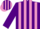 Silk - purple, mauve stripes, purple sleeves, striped cap