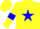 Silk - yellow with blue Star, yellow sleeves with blue armlets, yellow cap