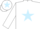 Silk - white, light blue star, light blue star on cap