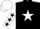 Silk - Black body, white star, white arms, black stars, white cap