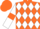 Silk - Orange and white diamonds, white sleeves, orange armlets, orange cap